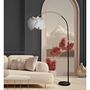 Voir la diapositive 6 : Paris Prix Lampadaire Imitation Plume  Arc  180cm Blanc & Noir