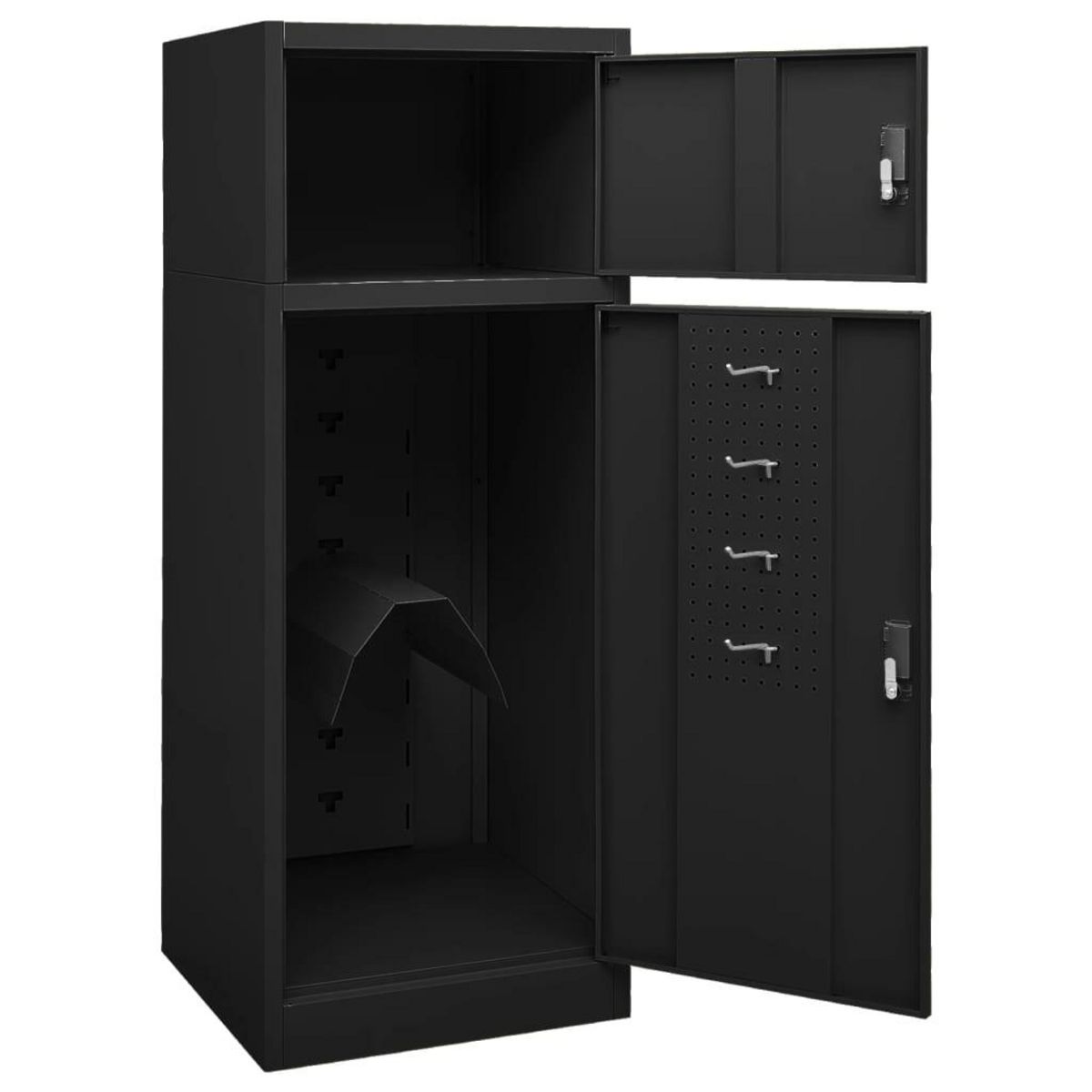 VIDAXL Armoire a selles Noir 53x53x140 cm Acier