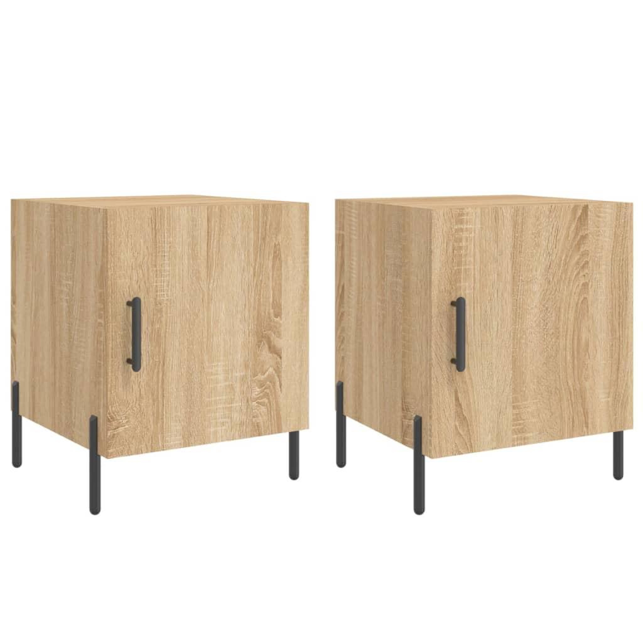 Voir la diapositive 2 : VIDAXL Tables de chevet 2 pcs chene sonoma 40x40x50 cm bois ingenierie