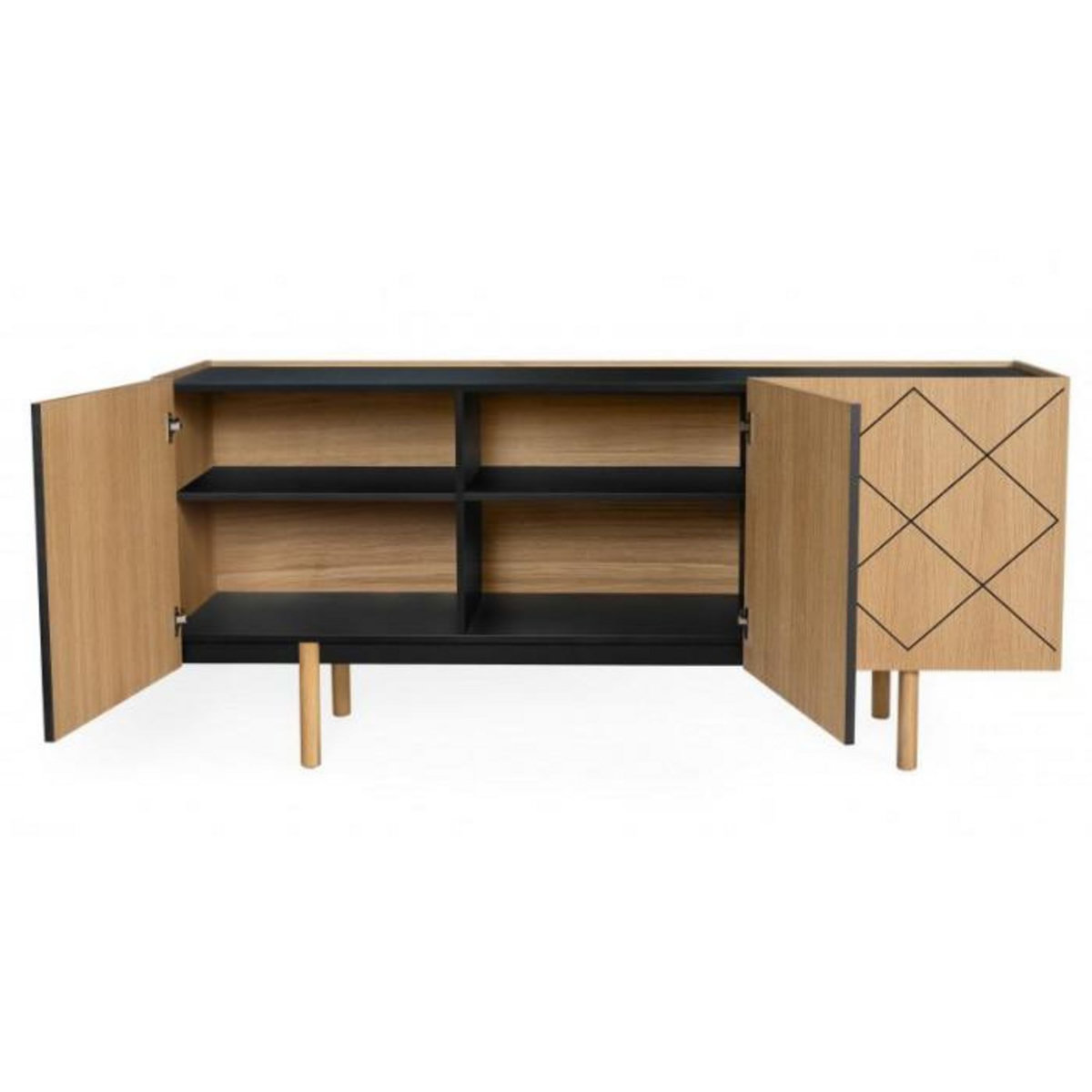 Paris Prix Buffet Design en Bois Massif  Porto  175cm Chêne