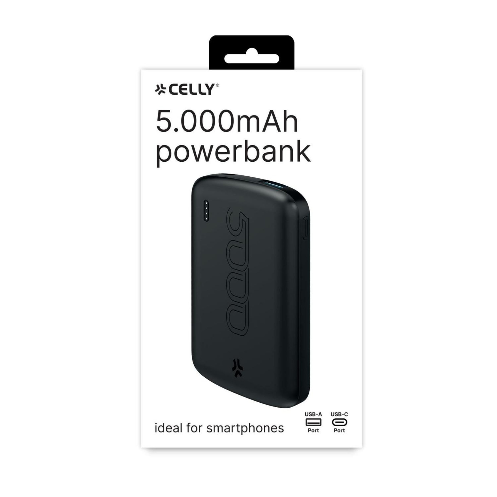 Voir la diapositive 3 : CELLY Celly PBE5000EVOBK banque d'alimentation électrique Lithium 5000 mAh Noir