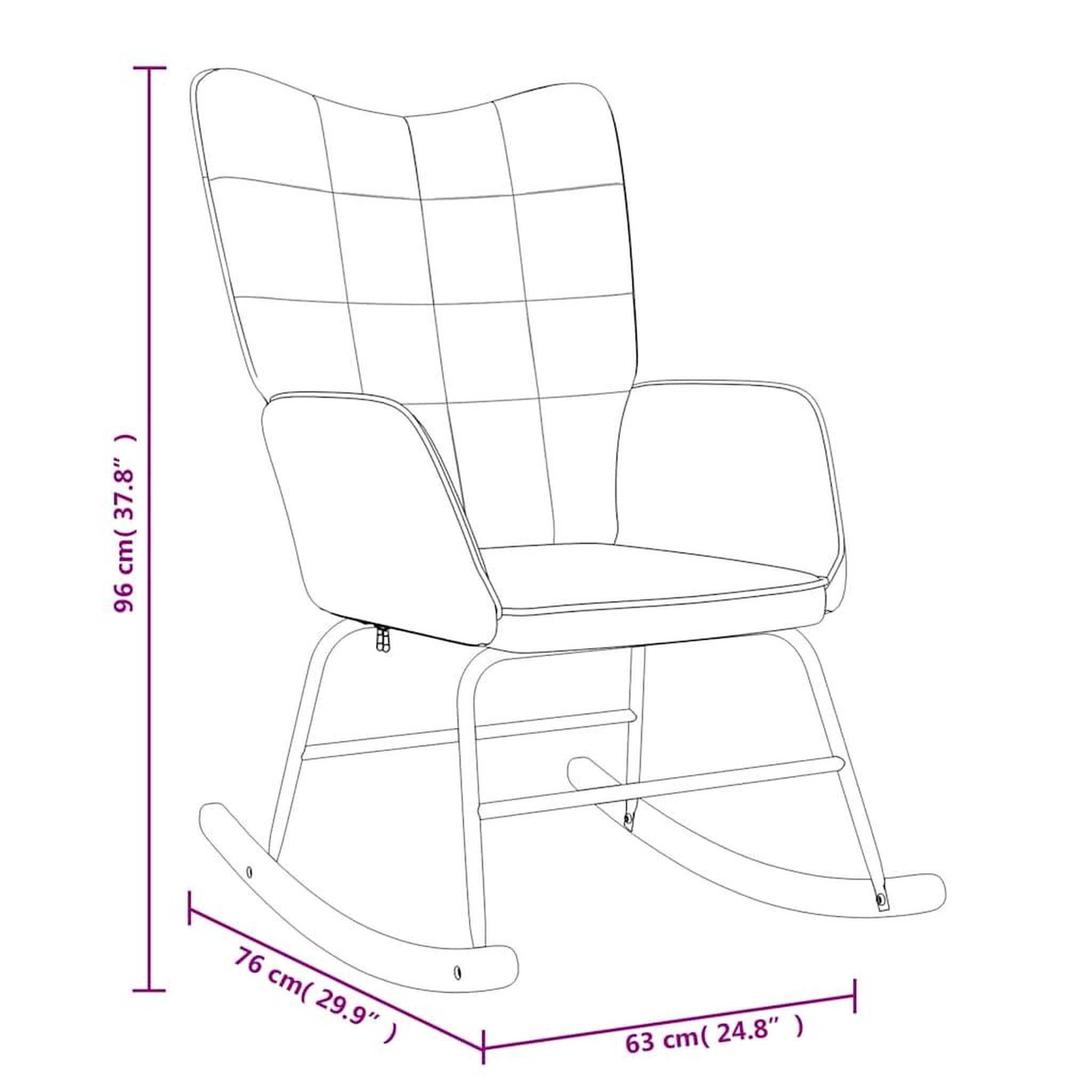 Voir la diapositive 6 : VIDAXL Chaise a bascule avec tabouret Gris fonce Tissu