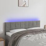 VIDAXL Tete de lit a LED Gris clair 144x5x78/88 cm Velours