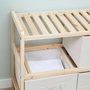 Voir la diapositive 5 : HOMCOM Commode 4 tiroirs tissu polyester beige dim. 59L x 28l x 50H cm bois sapin