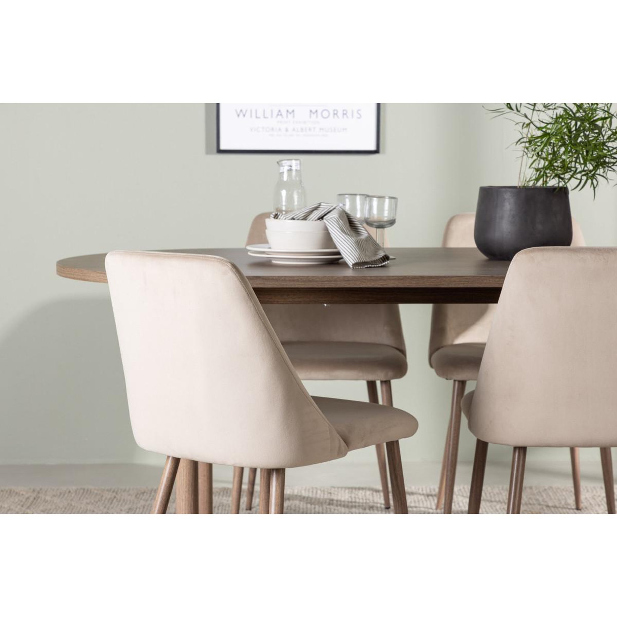Voir la diapositive 6 : Paris Prix Ensemble table à manger & 4 chaises  andy & night  180cm naturel & beige