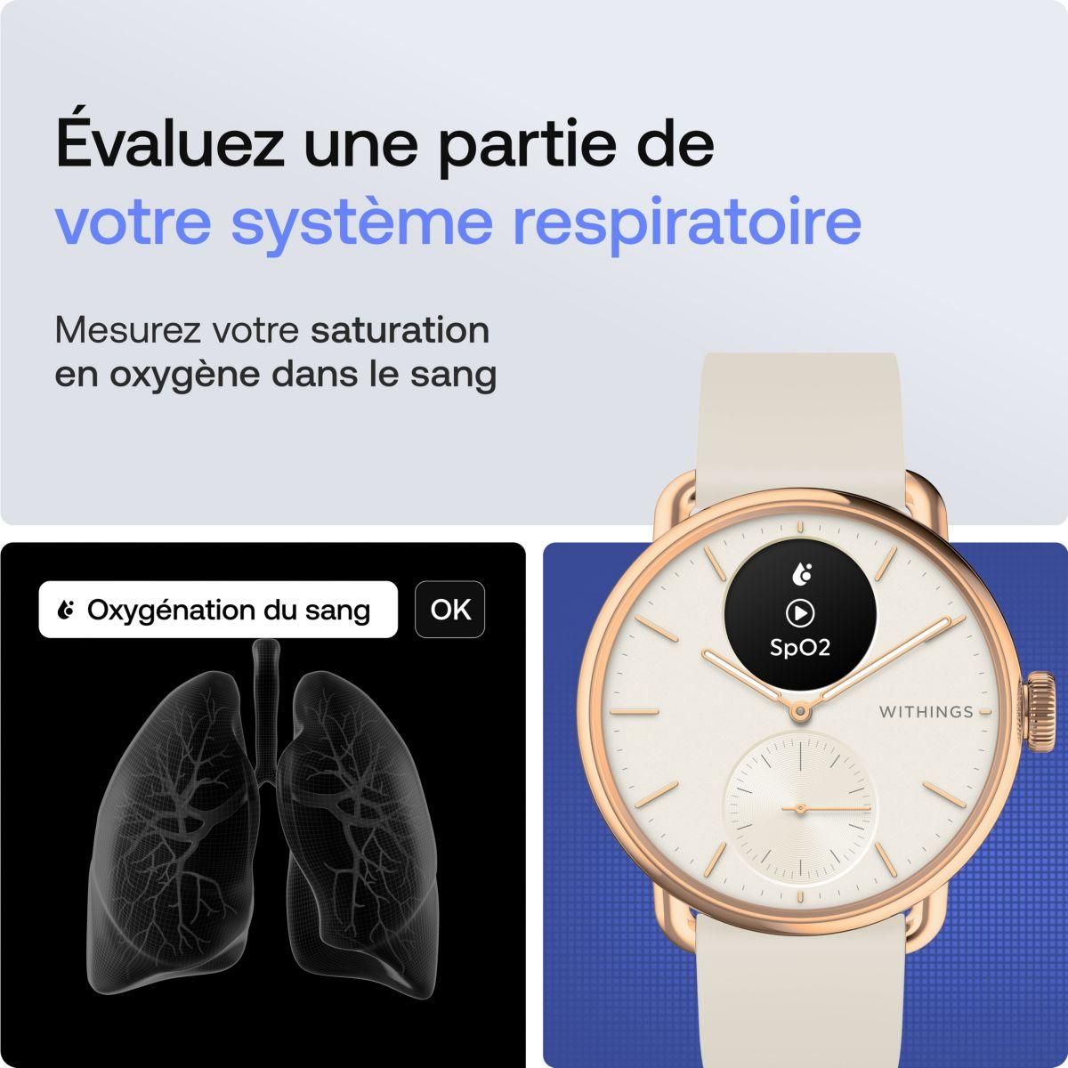 WITHINGS Montre santé Connecté Scanwatch 2 Rose Gold Sand 38mm