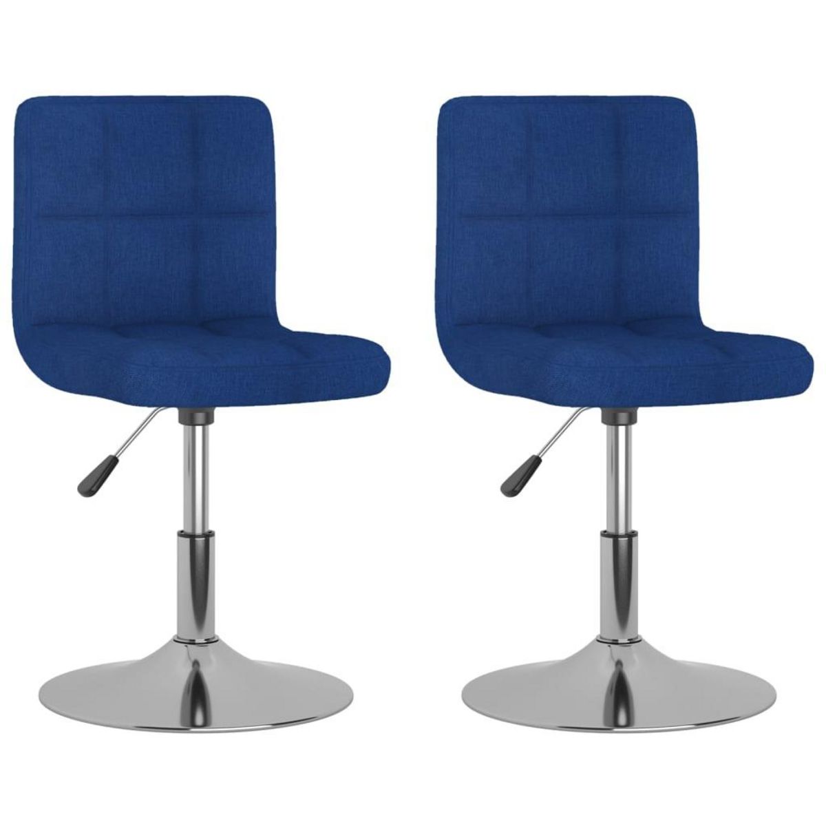 VIDAXL Chaises pivotantes a manger lot de 2 bleu tissu