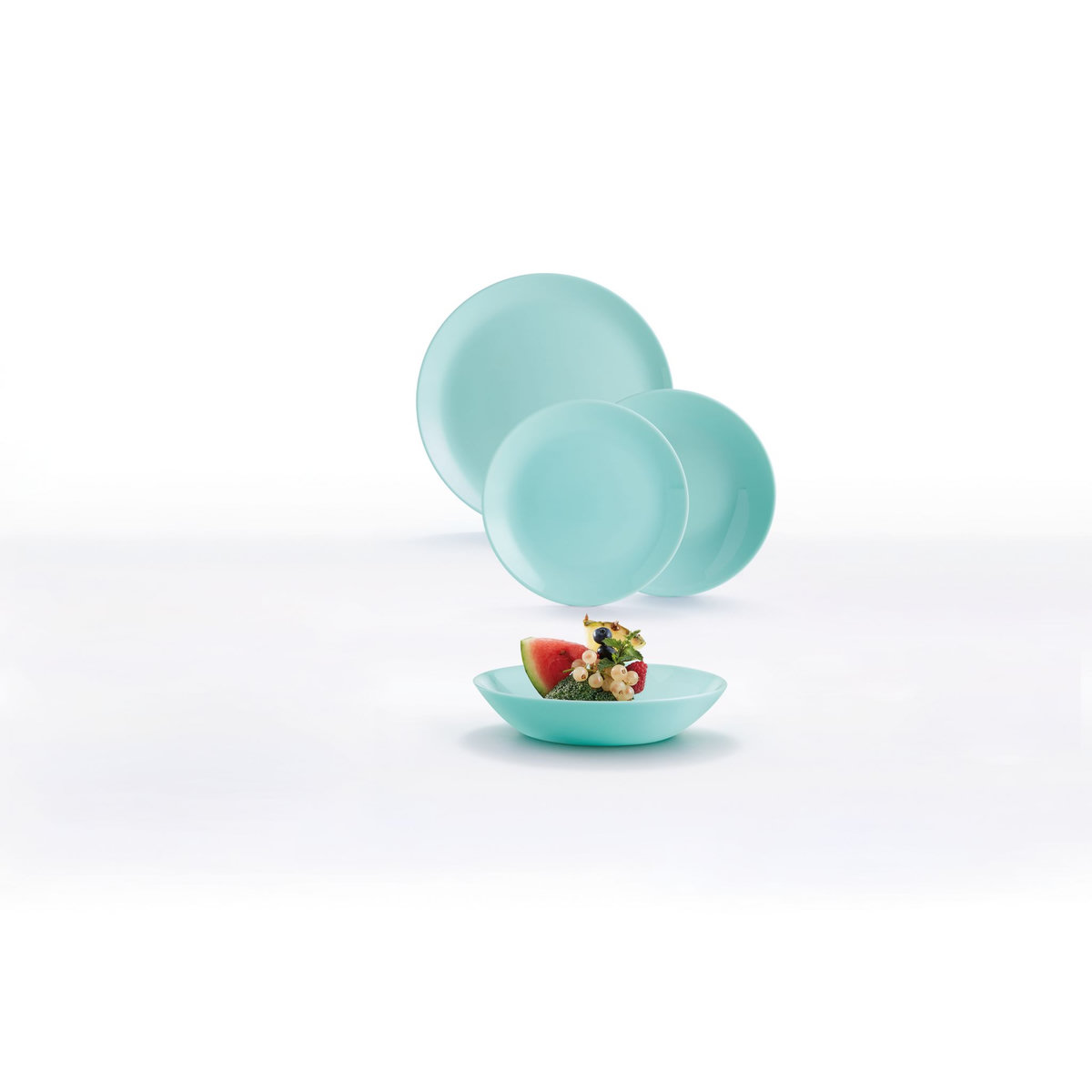 LUMINARC Service d'assiettes opale 18 pièces DIWALI Turquoise