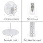 Voir la diapositive 4 : OCEANIC Ventilateur de pied OCEANIC - 45 W - Ø 44 cm - 3 vitesses - Oscillant - Inclinable - Blanc