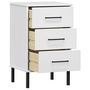 Voir la diapositive 5 : VIDAXL Table de chevet avec pieds en metal Blanc Bois pin massif OSLO