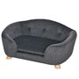 Voir la diapositive 1 : PAWHUT Canapé chien lit pour chien design scandinave coussin moelleux amovible pieds bois massif dim. 70L x 47l x 30H cm peluche courte polyester gris
