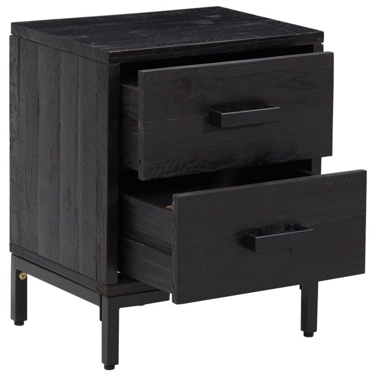 VIDAXL Table de chevet Noir 36x30x45 cm Bois de pin massif