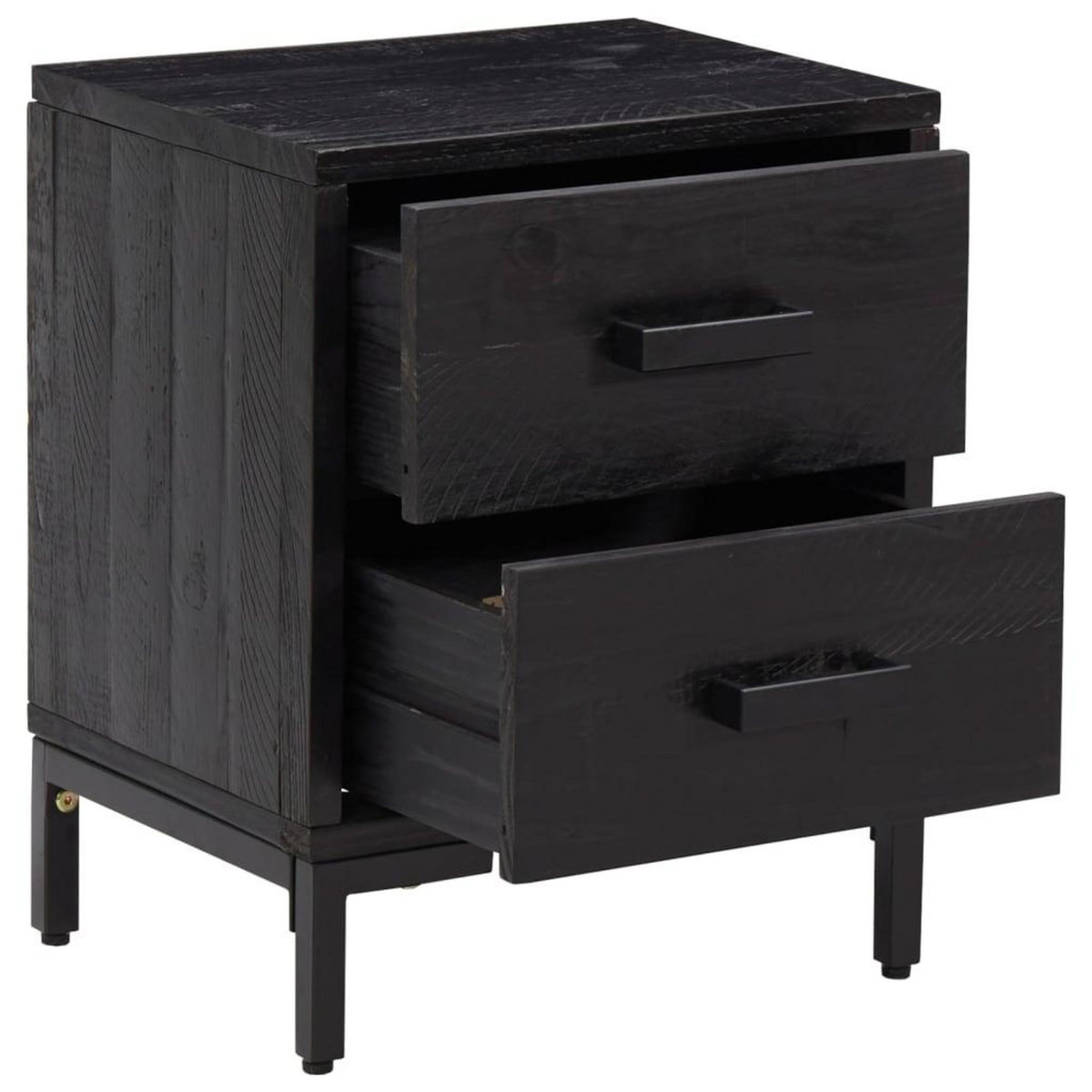 VIDAXL Table de chevet Noir 36x30x45 cm Bois de pin massif