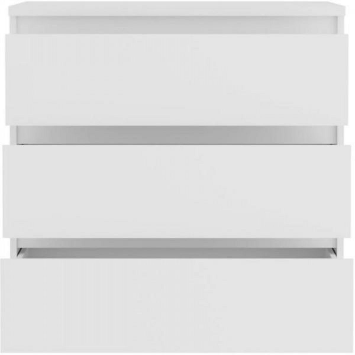 MARKET24 Commode CHELSEA 3 Tiroirs - Couleur blanc mat - L 77,2 x P 42 x H 79,9 cm