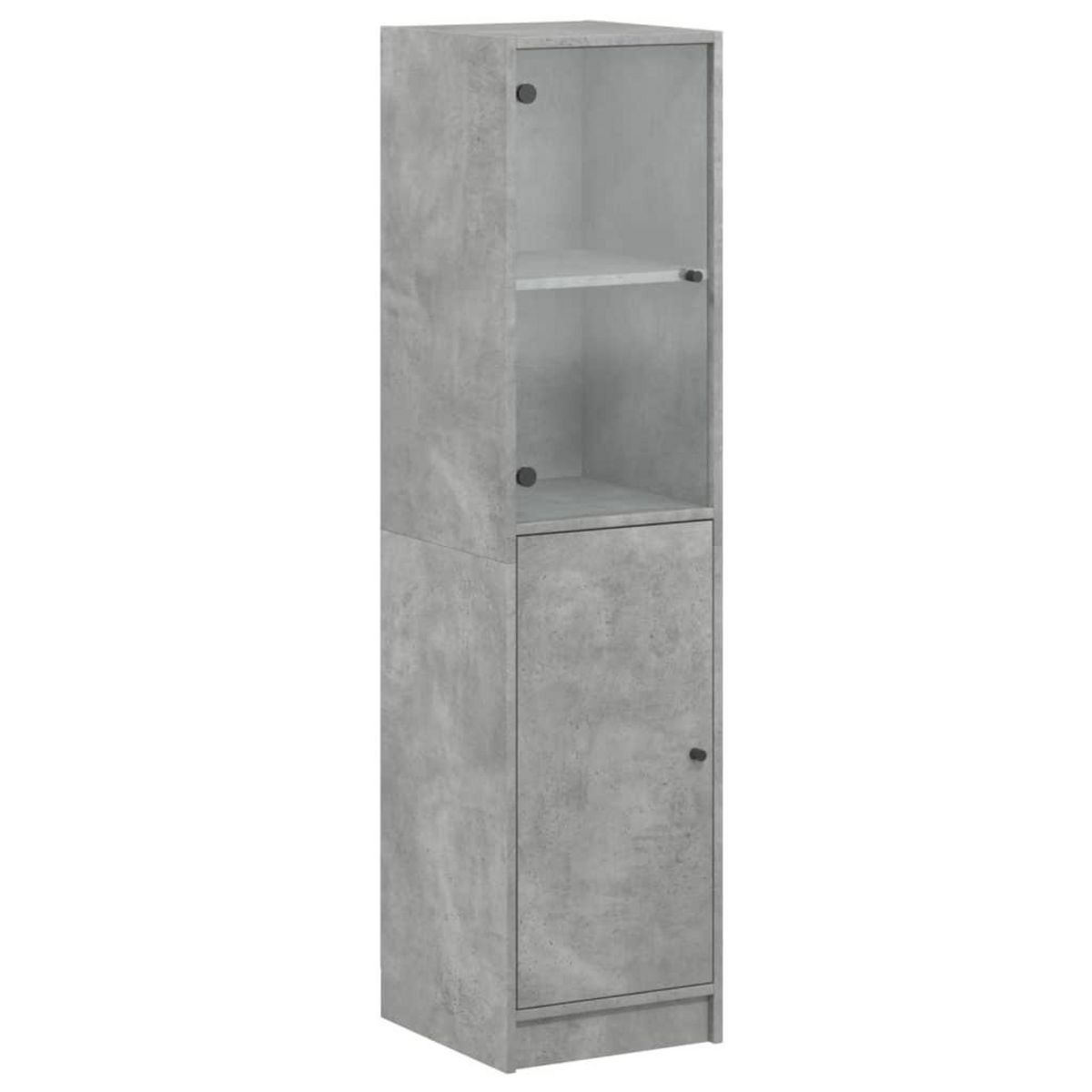 VIDAXL Buffet avec porte en verre gris beton 35x37x142 cm
