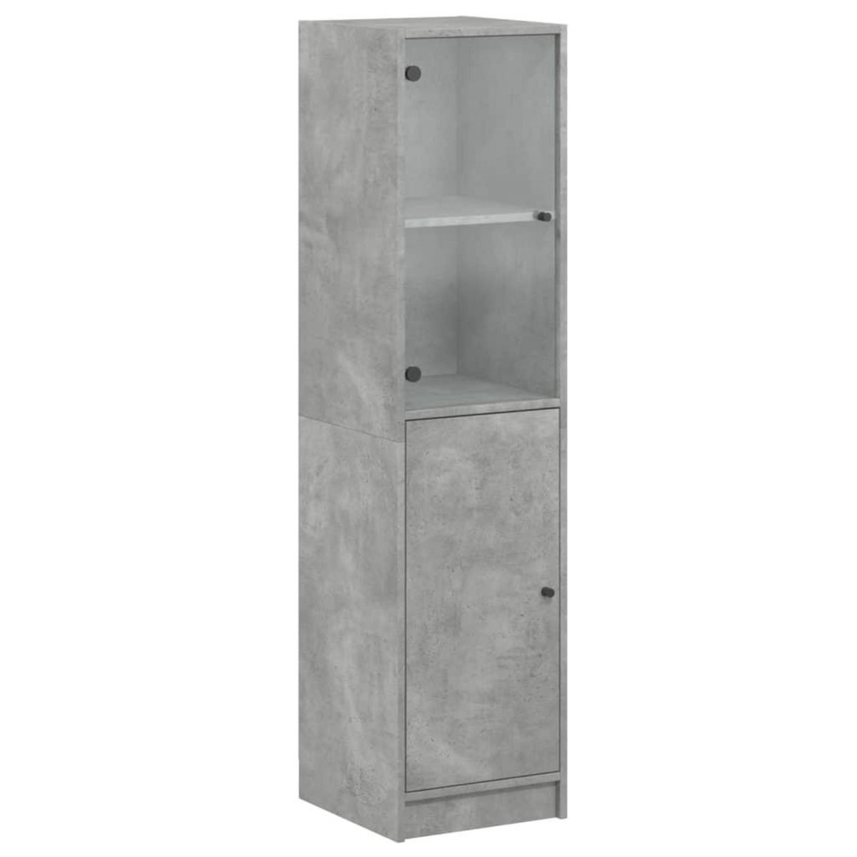VIDAXL Buffet avec porte en verre gris beton 35x37x142 cm
