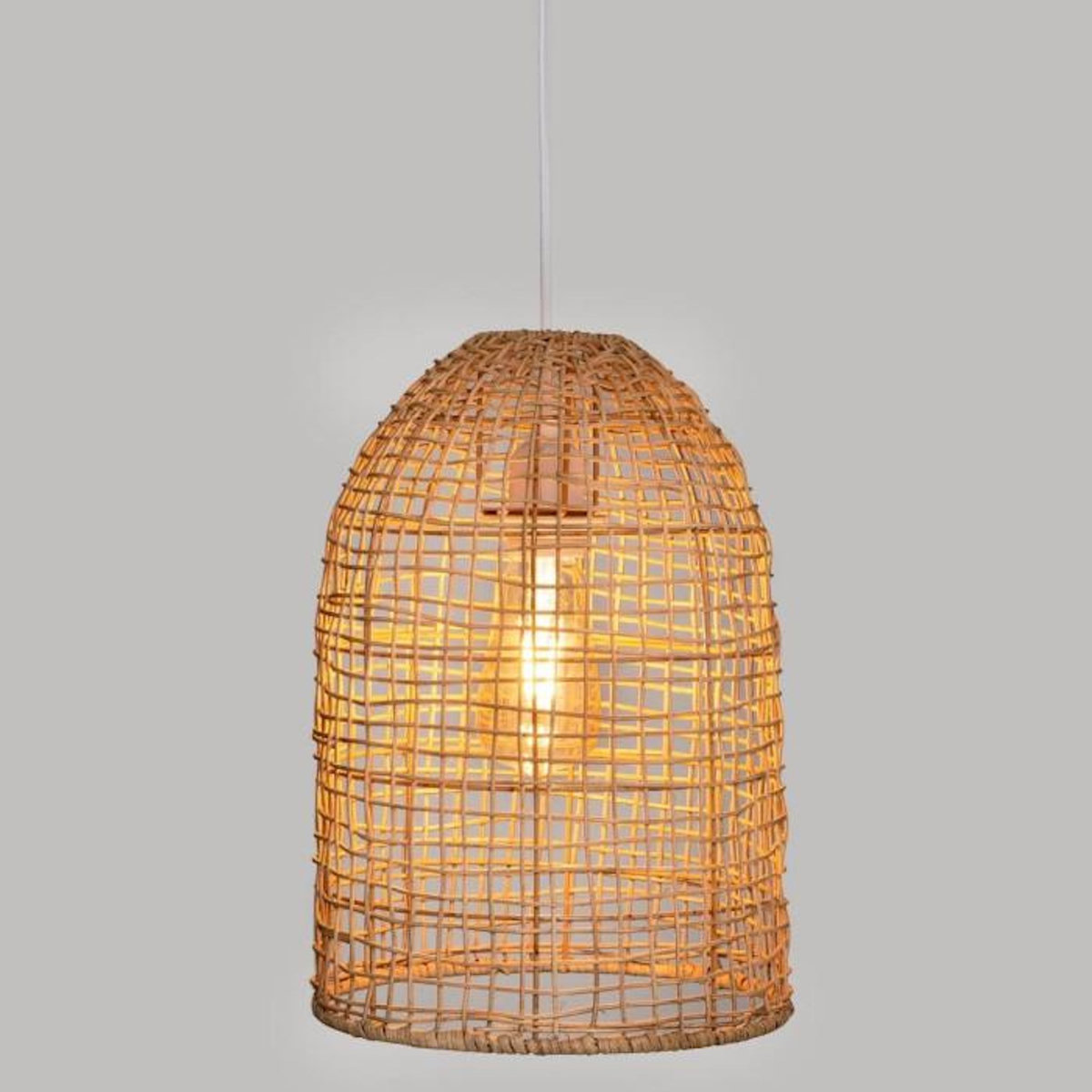 ATMOSPHERA Lampe Suspension en Rotin  Karla  34cm Beige