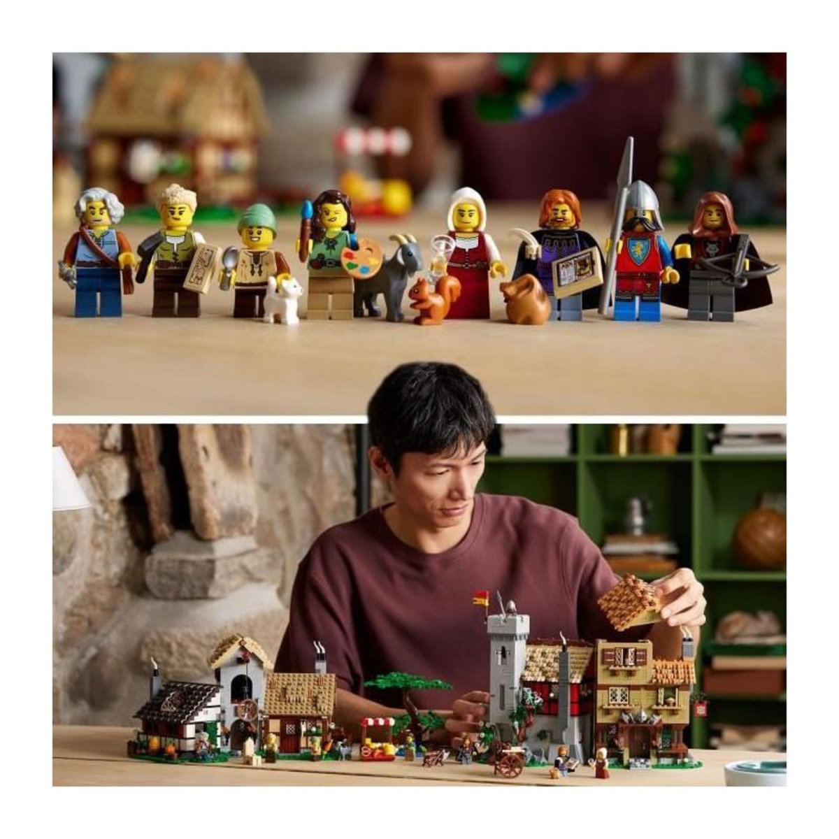 LEGO LEGO Icons 10332 La place de la ville médiévale - Décoration d'intérieur pour adultes