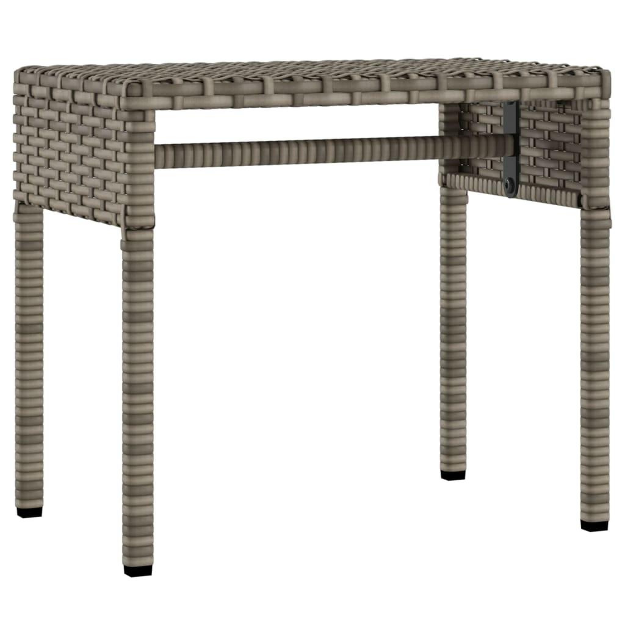 Voir la diapositive 5 : VIDAXL Chaise longue avec auvent et table gris resine tressee