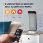 Voir la diapositive 4 : HOMCOM Chauffage d'appoint électrique colonne avec télécommande et timer - chauffage soufflant 1000-2000W - panneau LED - plastique noir blanc