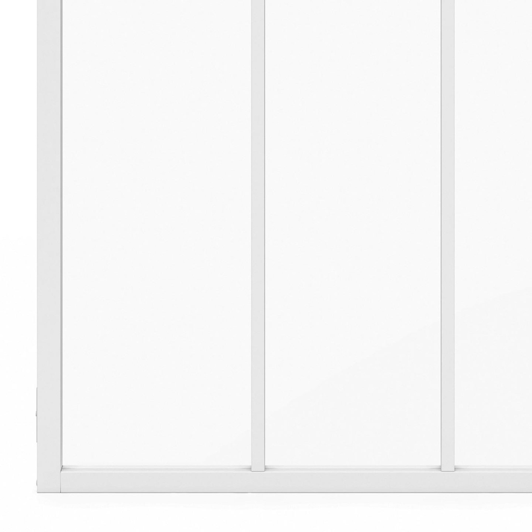 Voir la diapositive 5 : ID MARKET Verrière atelier 3 vitrages l. 93 x h. 108 cm en métal blanc et verre trempé