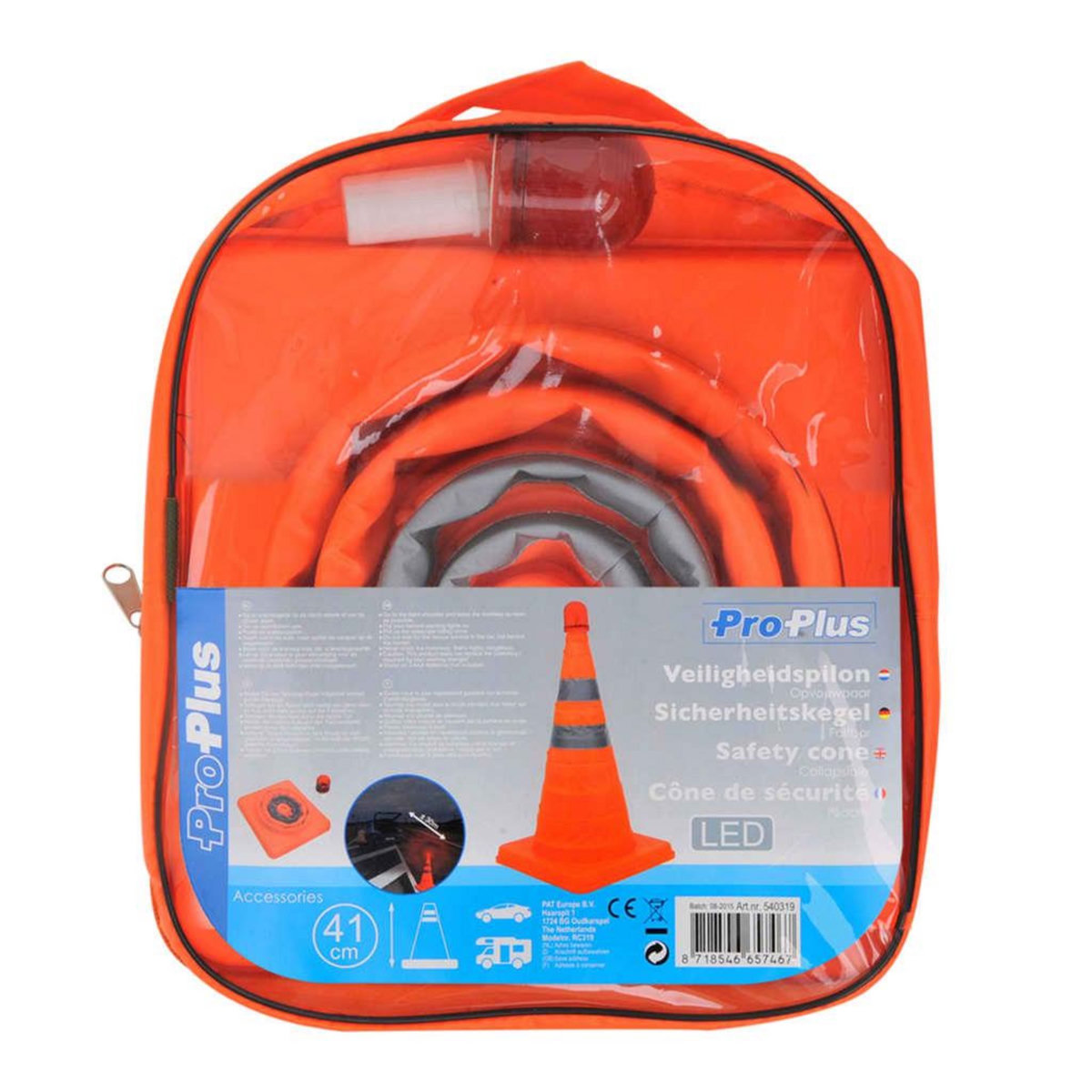 PROPLUS ProPlus Cones de signalisation de securite repliables 2 pcs avec LED