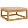 Voir la diapositive 2 : VIDAXL Repose-pied de jardin avec coussin taupe bois massif d'acacia