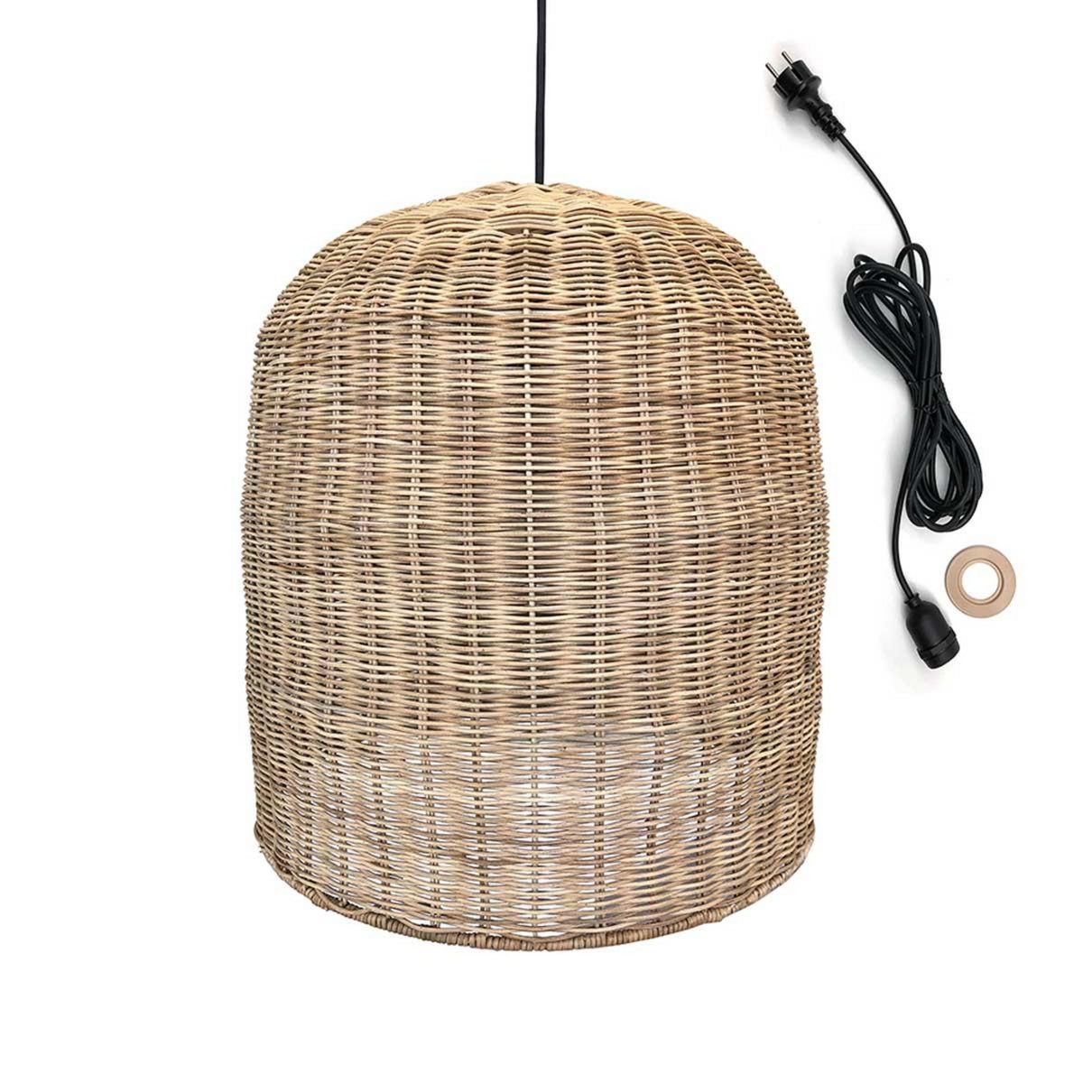Lumisky Suspension d'extérieur avec cable GIACOMO Beige Rotin D40CM