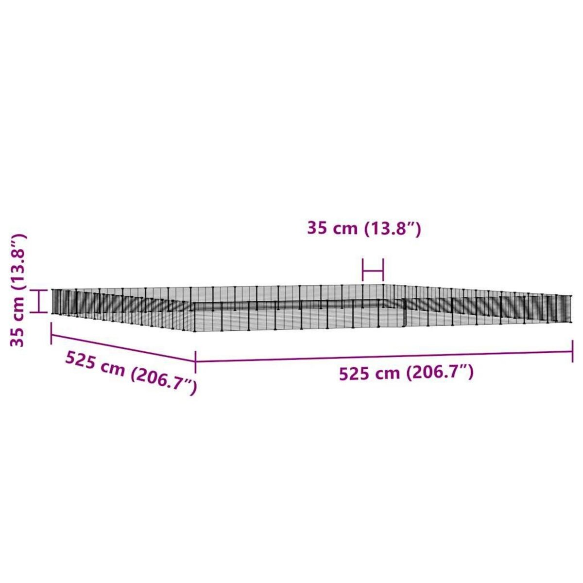 VIDAXL Cage animaux de compagnie a 60 panneaux et porte Noir 35x35 cm