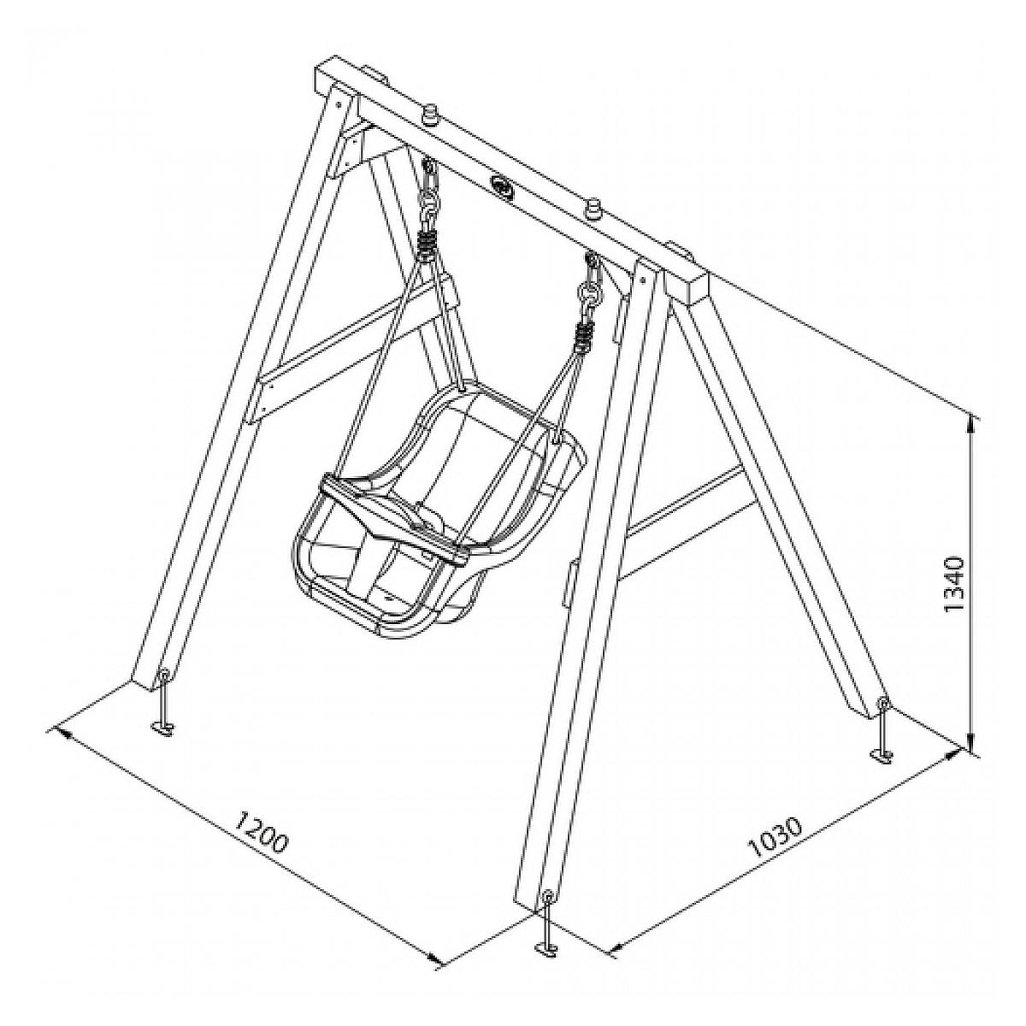 Voir la diapositive 4 : Axi House AXI Baby Swing Marron avec assise Gris et blanche