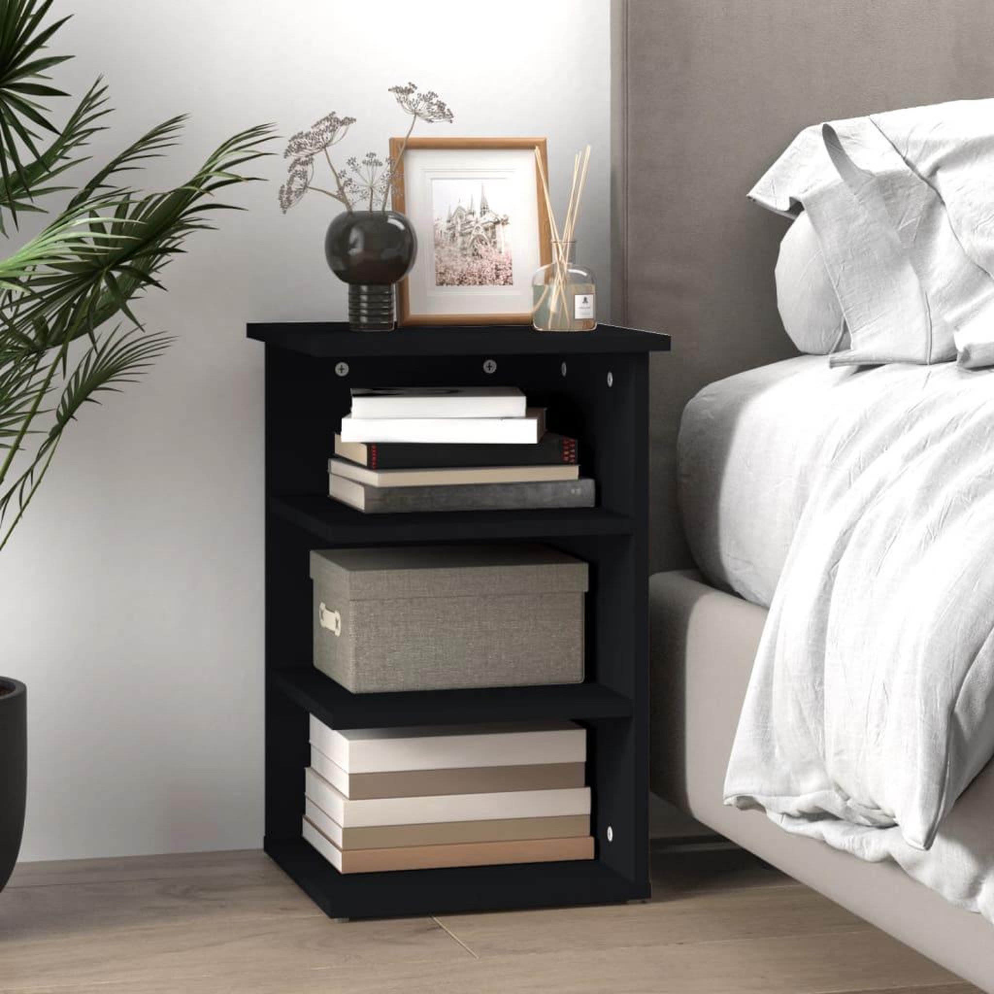 Voir la diapositive 3 : VIDAXL Armoire laterale Noir 35x35x55 cm Agglomere
