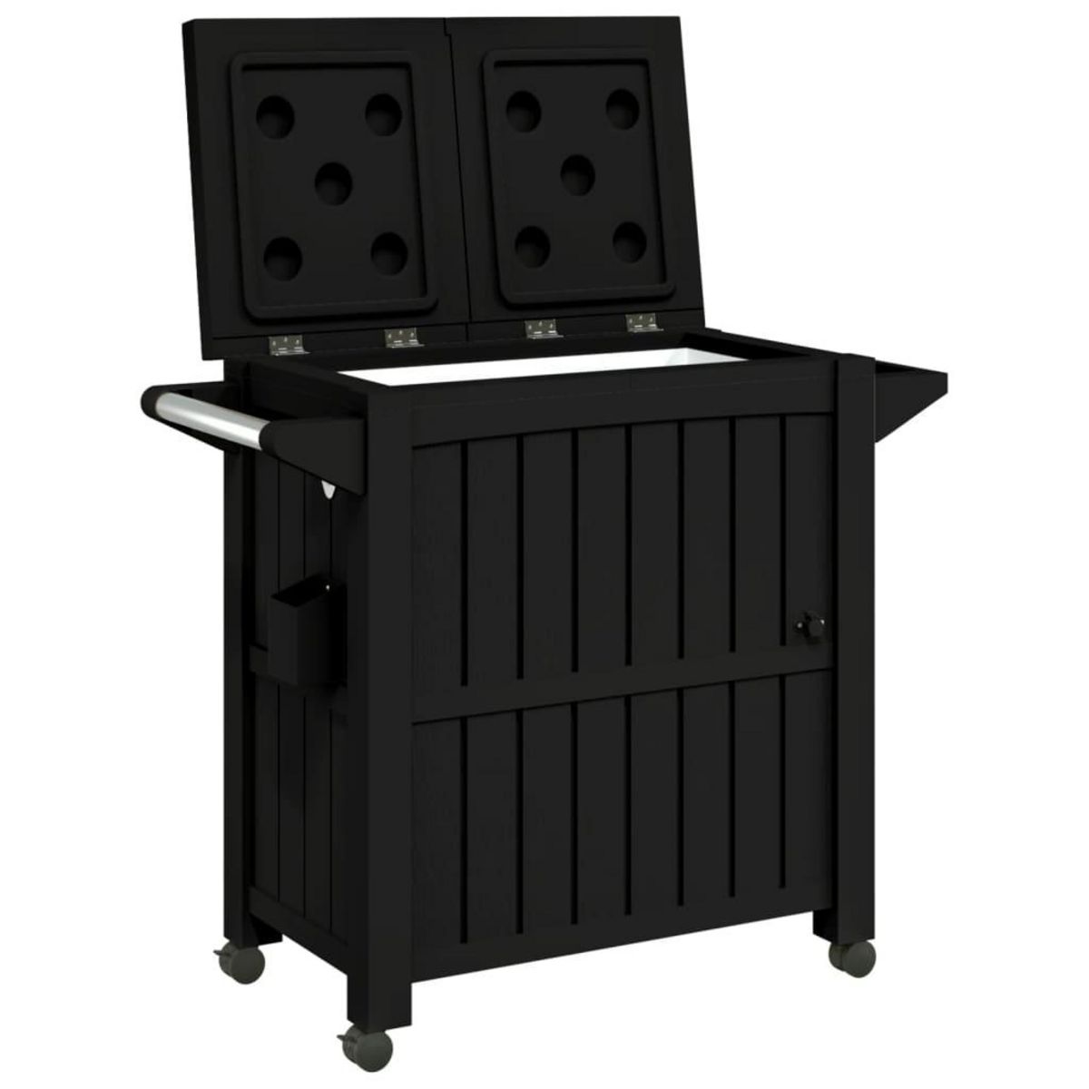 VIDAXL Chariot de service 3 en 1 noir polypropylene