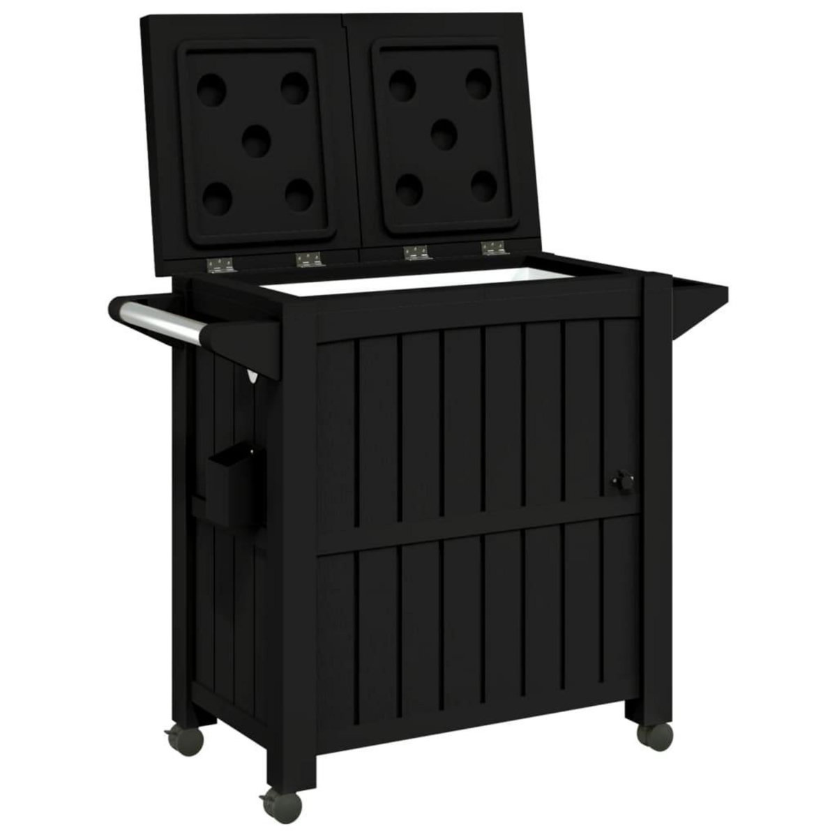 VIDAXL Chariot de service 3 en 1 noir polypropylene