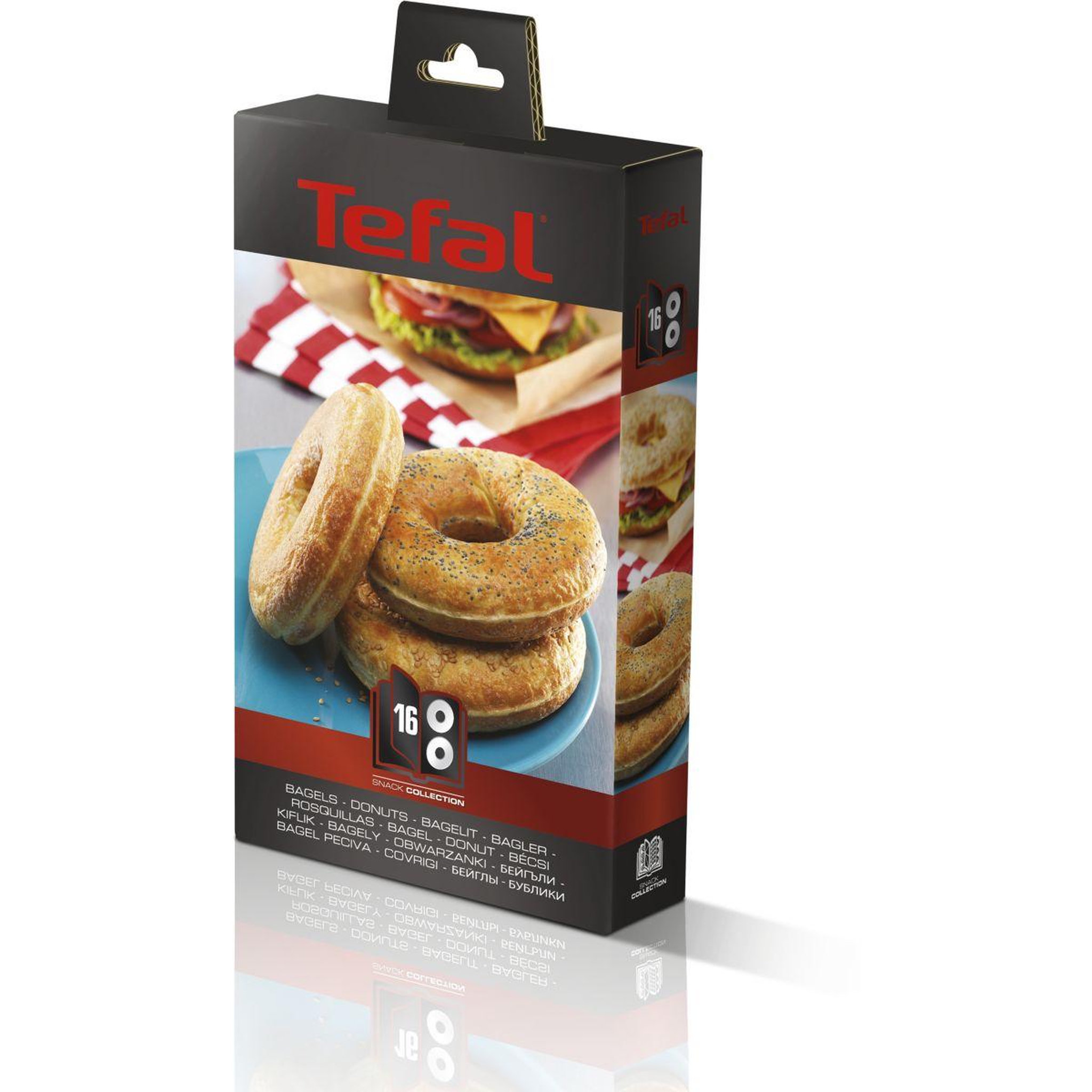 Voir la diapositive 2 : TEFAL Plaque xa801612 - bagels snack collection