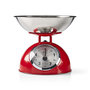Voir la diapositive 1 : NEDIS Balance de cuisine Retro Rouge Analogique Bol amovible acier 5kg Fonction Tare NEDIS