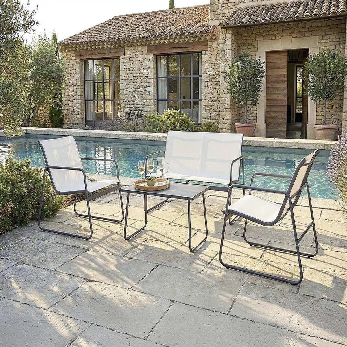 Habitat et Jardin Salon de jardin en métal  Fortaleza  - 4 places - Beige