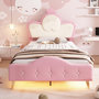Voir la diapositive 4 : MERAX Lit simple enfant rembourré 90x200cm pu coloris rose led
