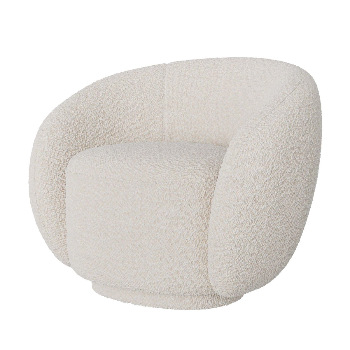 Rendez vous déco Fauteuil en tissu bouclé blanc-Naya