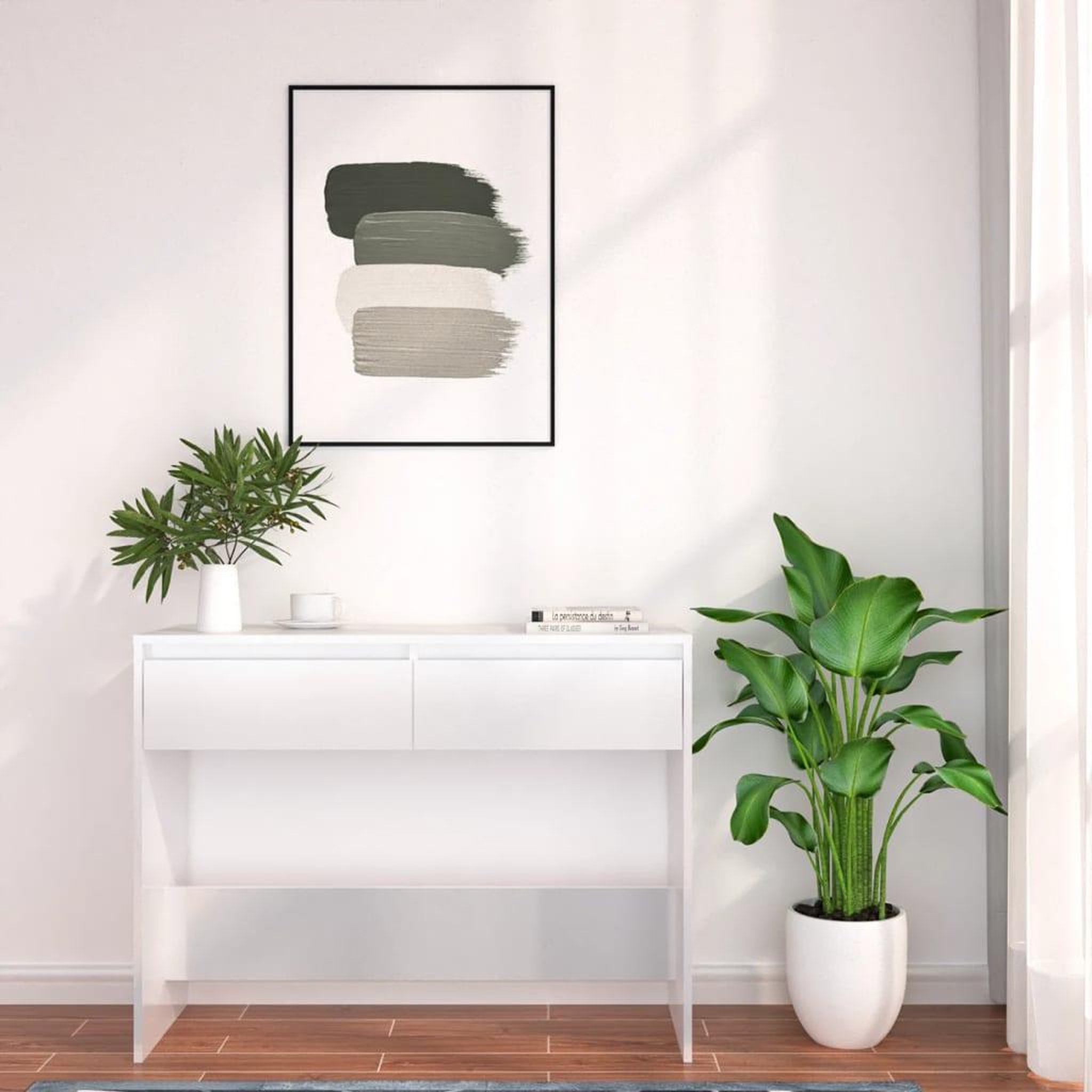 Voir la diapositive 4 : VIDAXL Table console blanc 100x35x76,5 cm bois d'ingenierie
