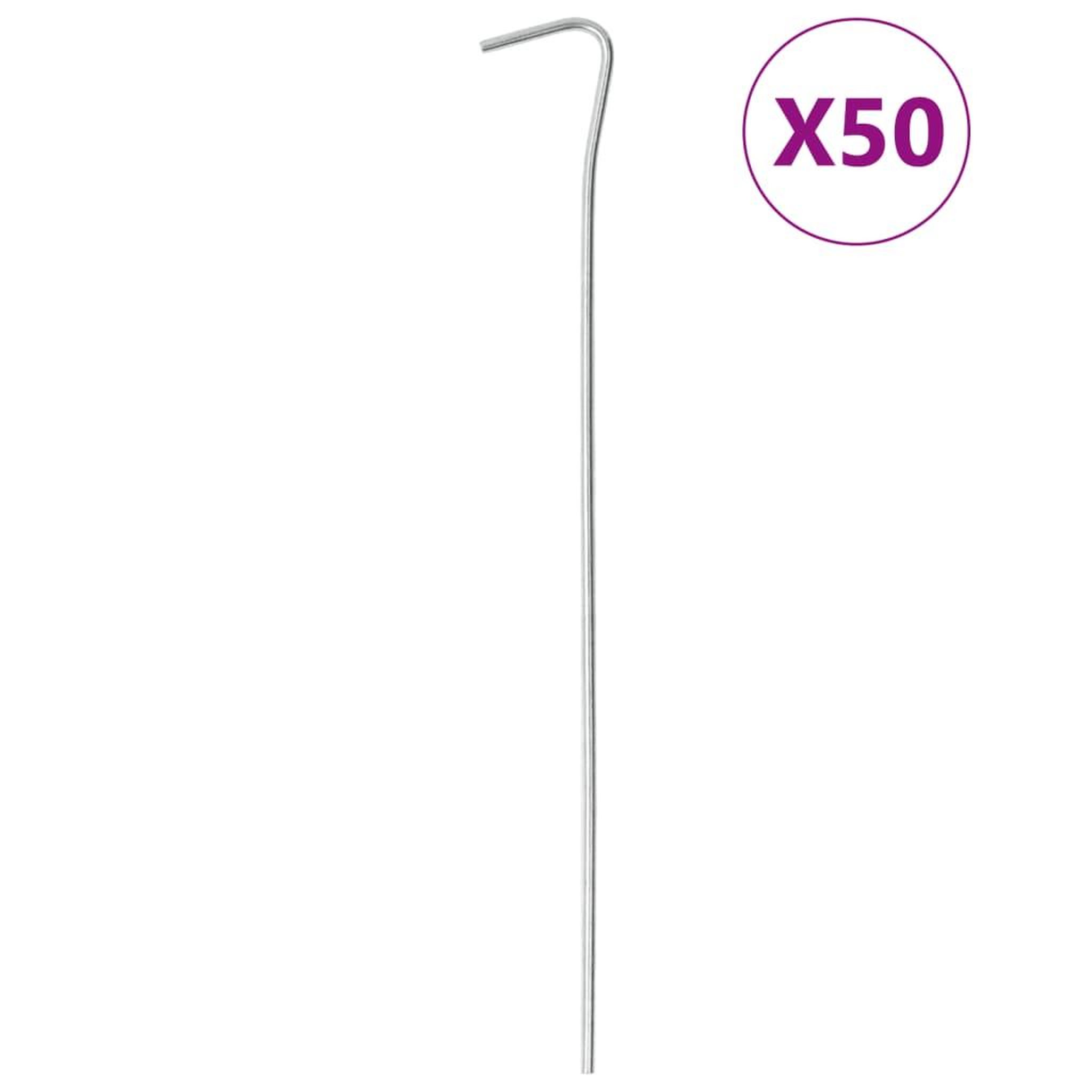 VIDAXL Piquets de tente 50 pcs 23 cm Ø3 mm acier galvanise