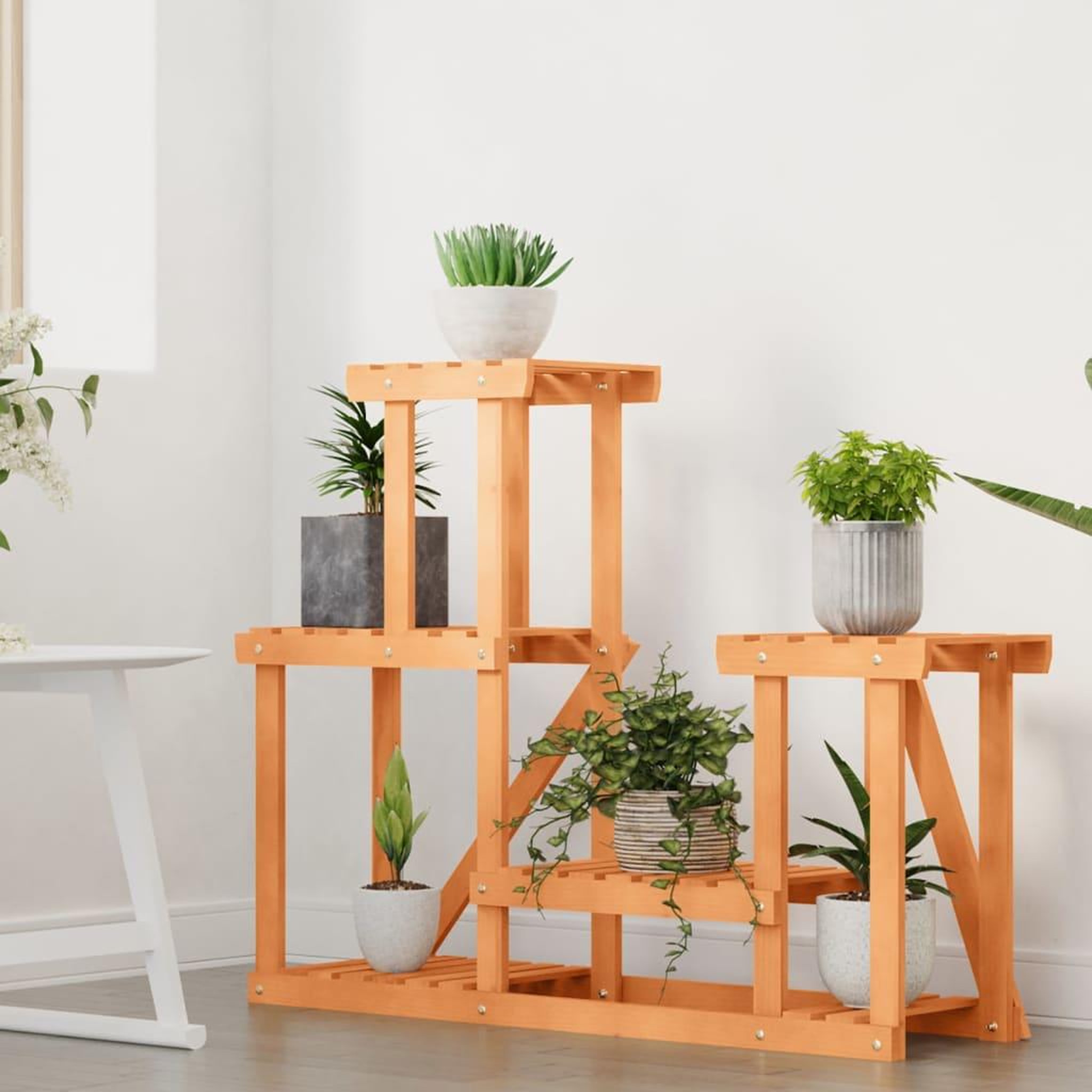 Voir la diapositive 3 : VIDAXL Support a fleurs 90x25x73,5 cm bois massif de sapin