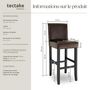 Voir la diapositive 6 : tectake Tabouret de bar rembourré avec dossier marron lot de 2
