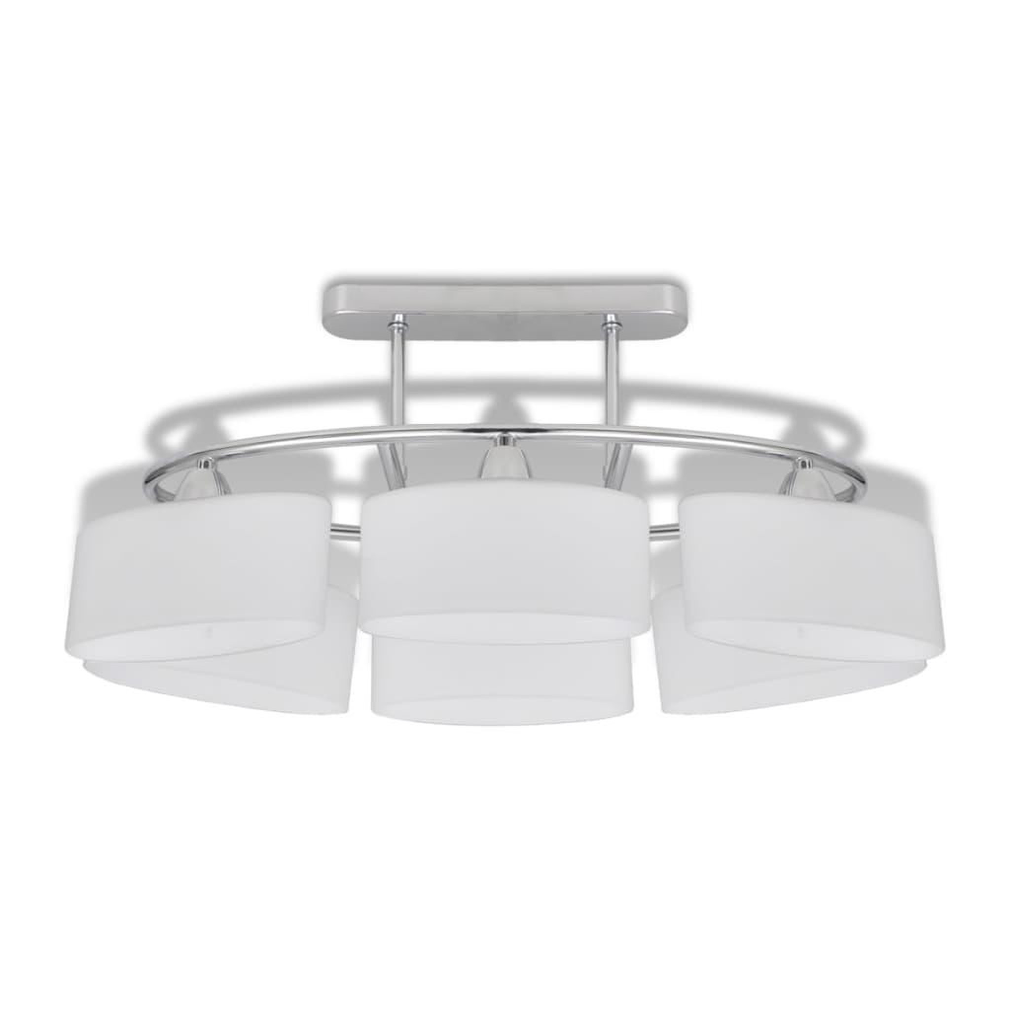 Voir la diapositive 5 : VIDAXL Plafonnier avec abat-jours en verre ellipsoïde 2 pcs E14