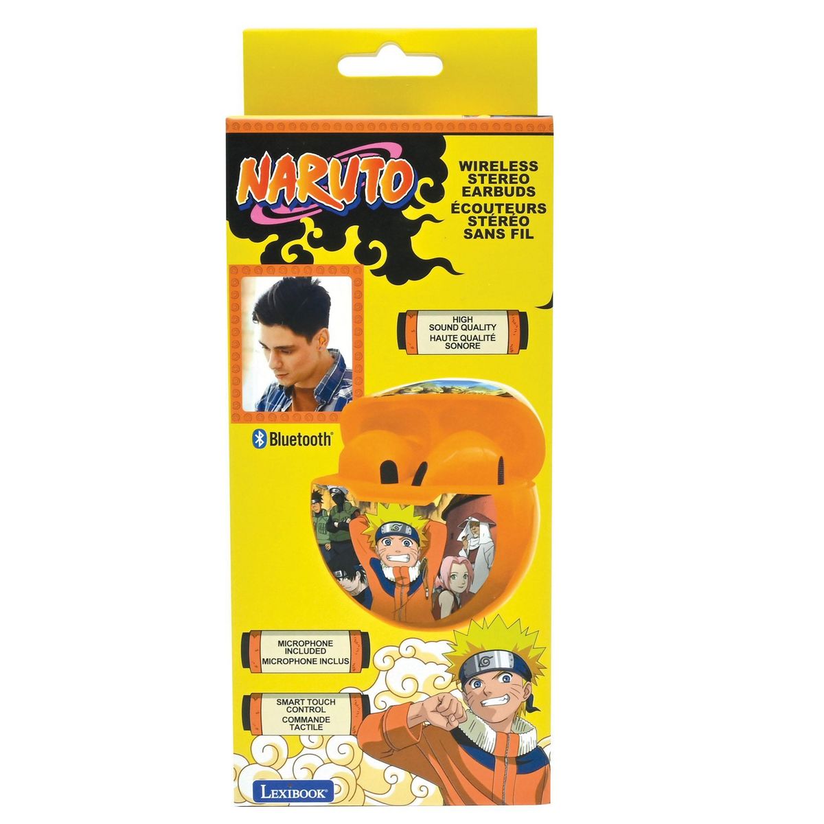 Lexibook Écouteurs sans fil Bluetooth Naruto avec étui rechargeable