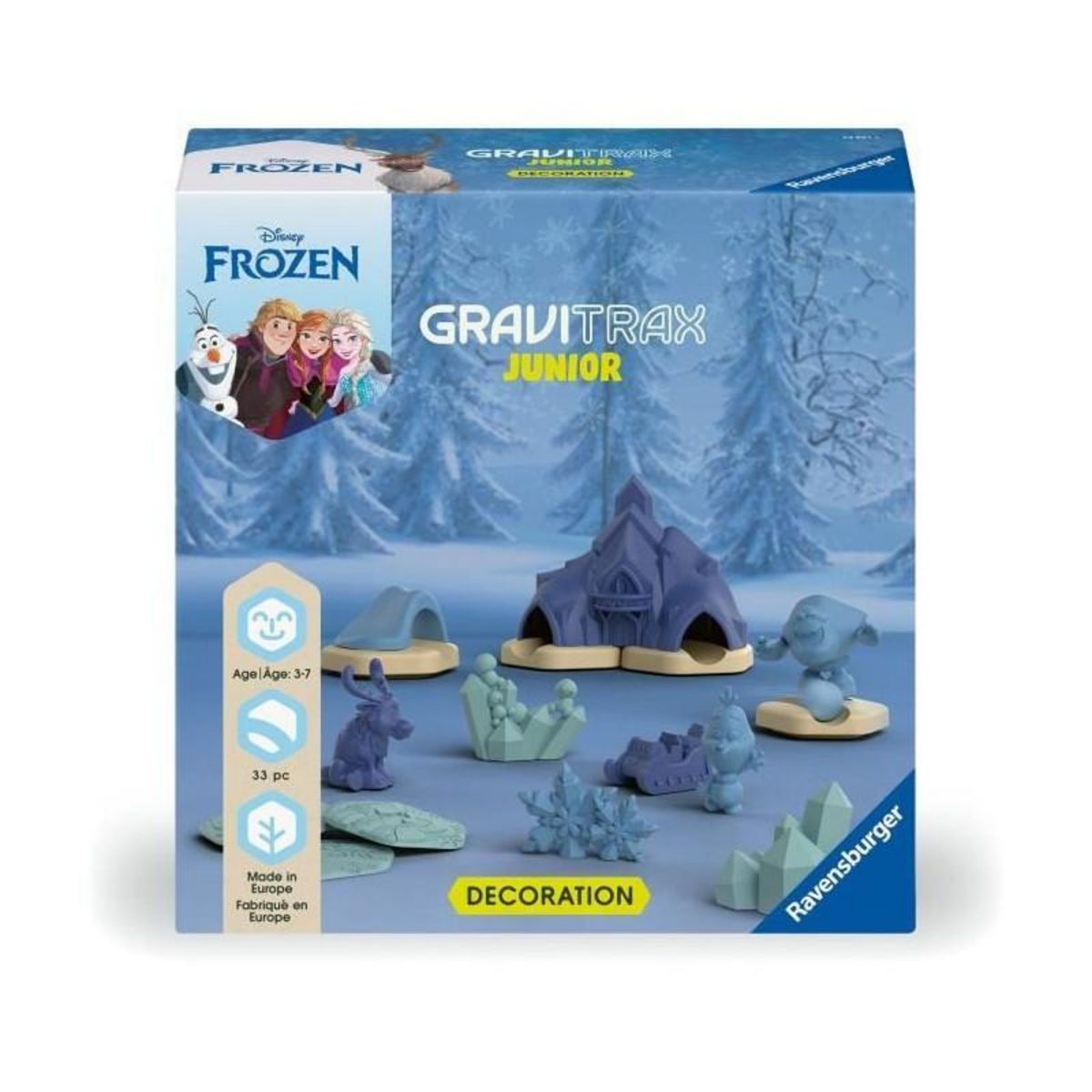 RAVENSBURGER Ravensburger-Gravitrax Junior Set d'extension La Reine des Neiges-33 pieces-Circuit de billes a construire-Des 3 ans-23861