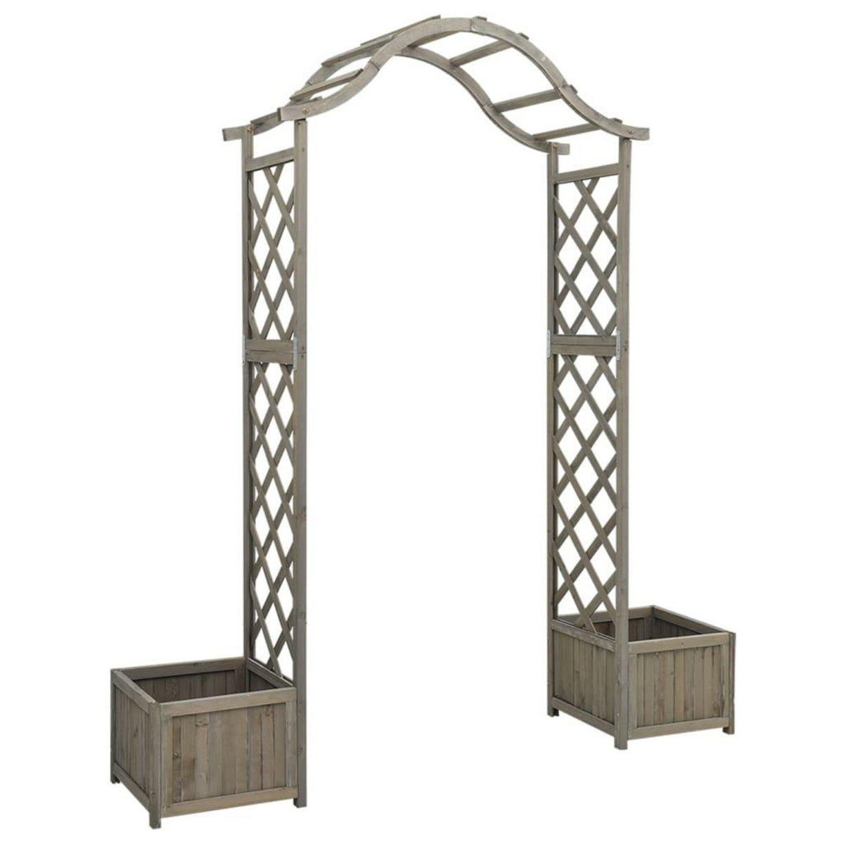 VIDAXL Pergola de jardin avec jardiniere Gris Bois pin massif