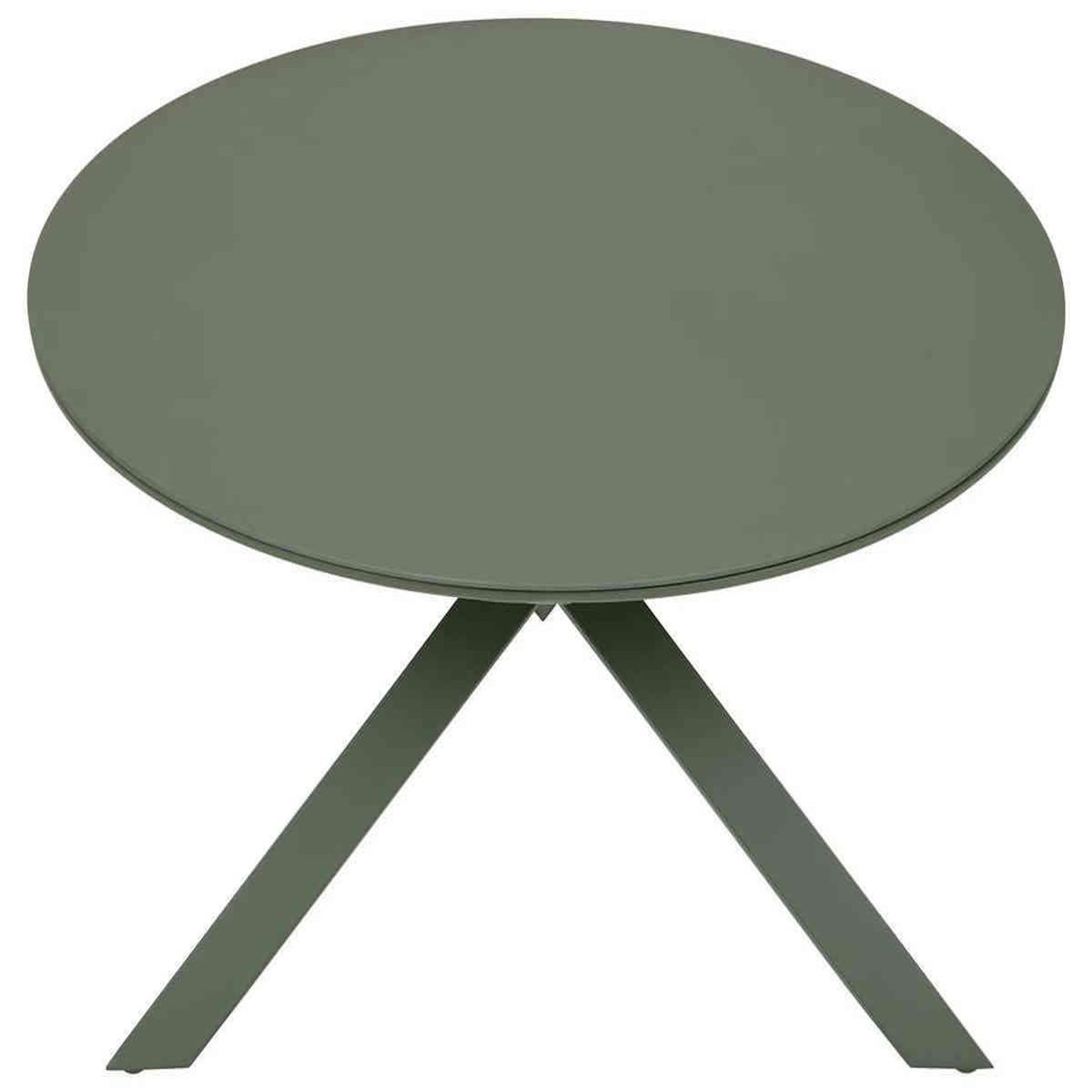 HESPERIDE Table de jardin ronde Alu/Verre Oryon Laurier - 6 places - Hespéride