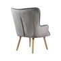 Voir la diapositive 4 : Habitat et Jardin Fauteuil style scandinave velours  Odense  - 73 x 81 x 92.5 cm - 1 place - Gris