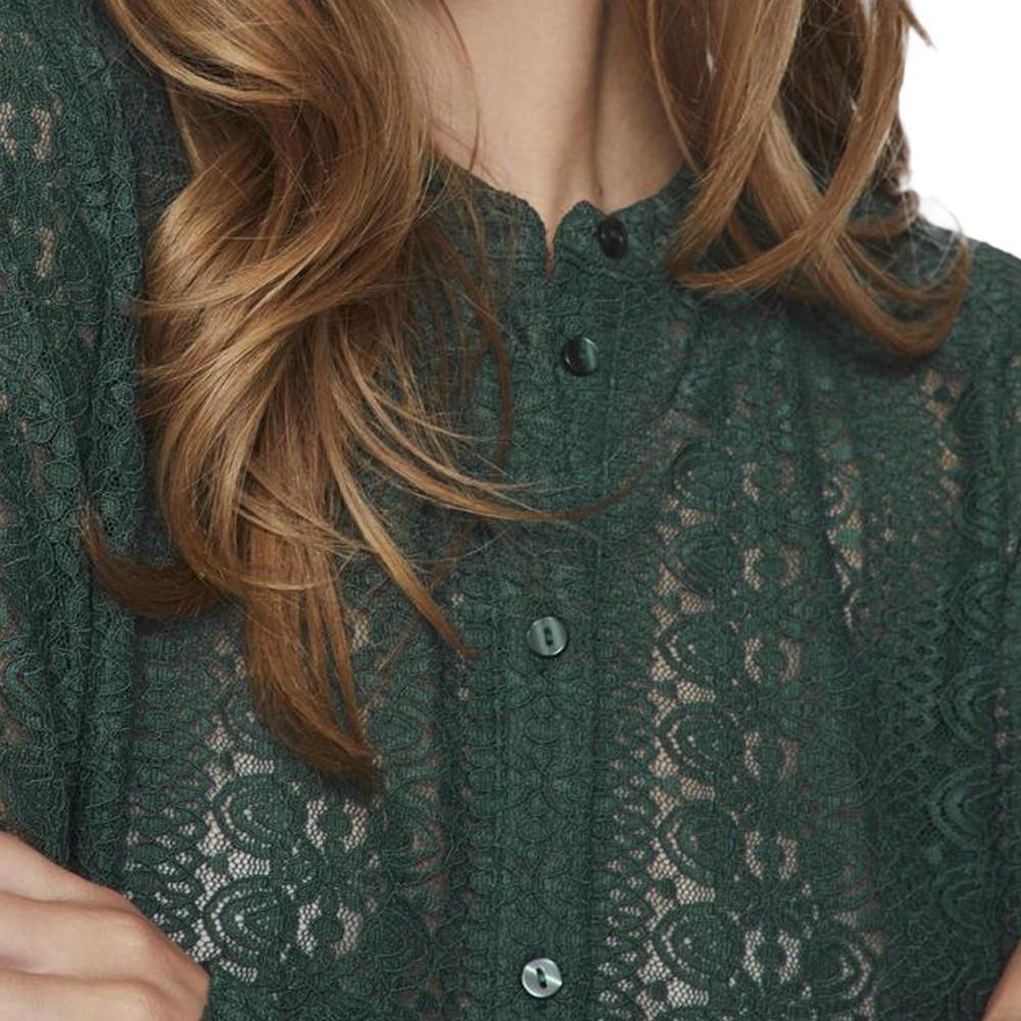 Voir la diapositive 4 : Vila Blouse Verte Femme Vila Chikka