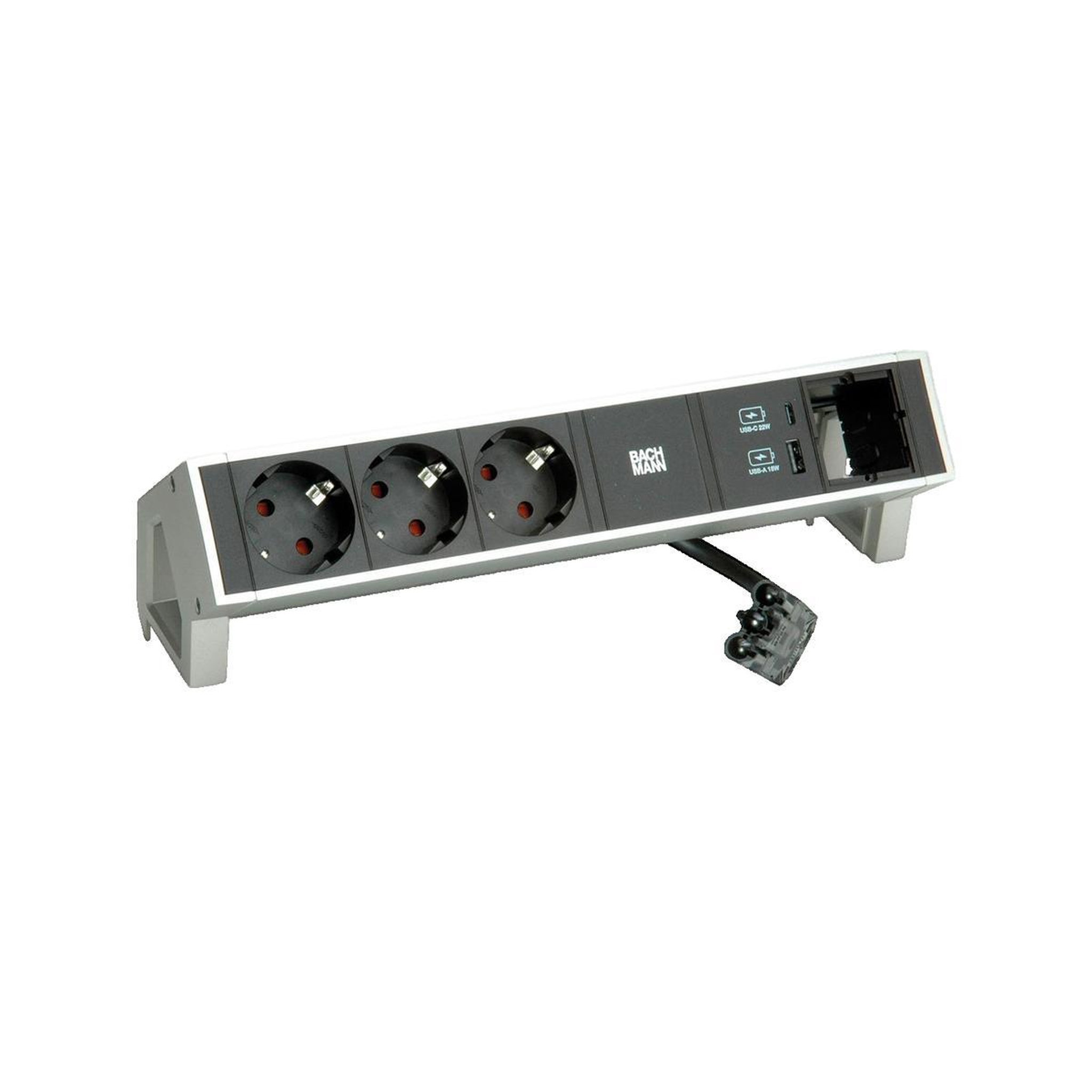 Bachmann Module d'alimentation de bureau Bachmann DESK 2 avec prises et chargeurs USB